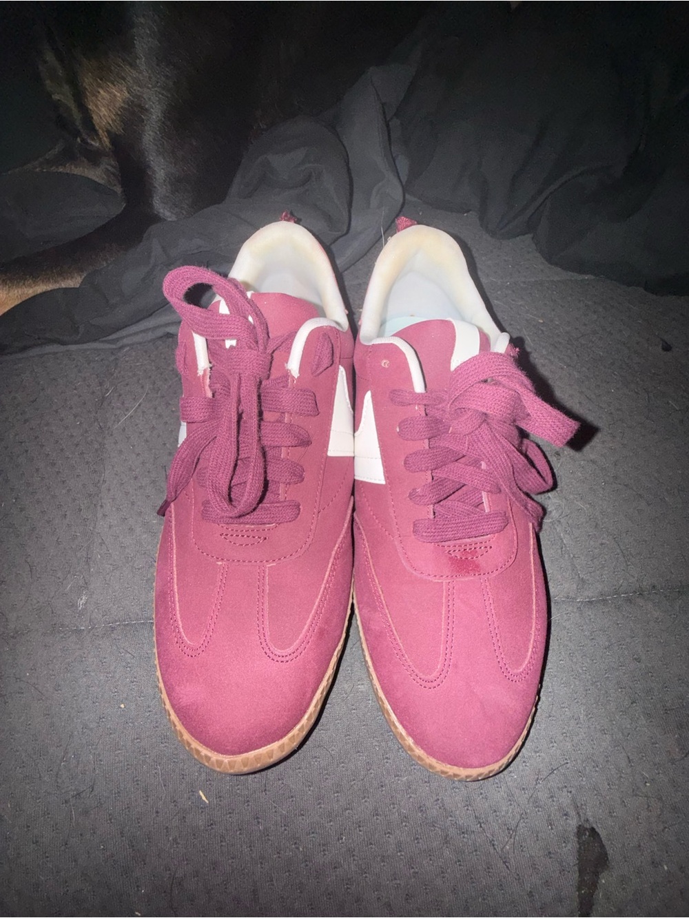 wonder nation Women's Burgundy Lace-Up Athletic Sneakers
